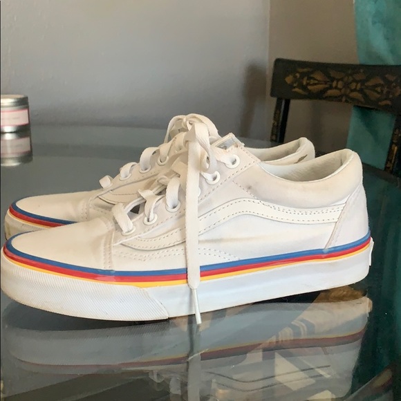 custom vans rainbow